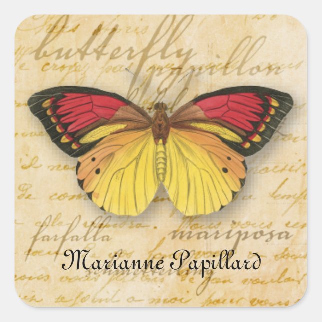 Papillon Words Sticker (Front)