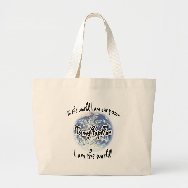 Papillon World2 Large Tote Bag (Front)