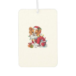 Papillon Xmas Lighting Santa Papillon Dog Christma Air Freshener