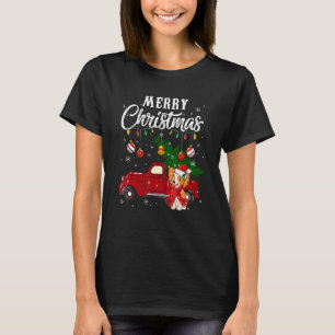 Papillon Xmas Tree Red Truck Merry Christmas Pajam T-Shirt