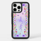Papillons à fleurs, coque iphone avec nom