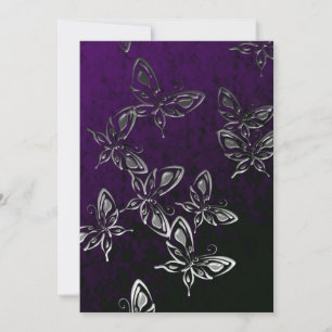Papillons argentés Invitation gothique