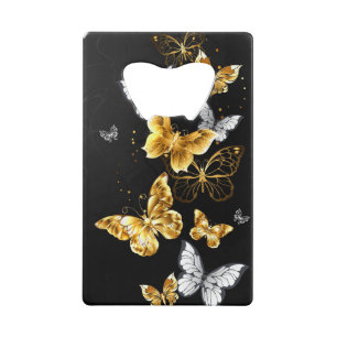 Papillons blancs et dorés