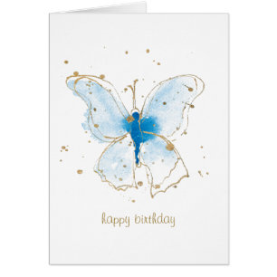 Papillons bleu aquarelle
