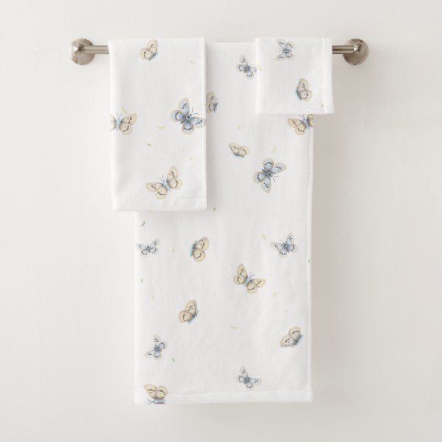 Papillons bleus et crème Charmante Faune de jardin (En situation)