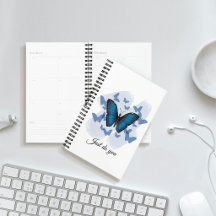 Papillons bleus - Planificateur à spirale à couver