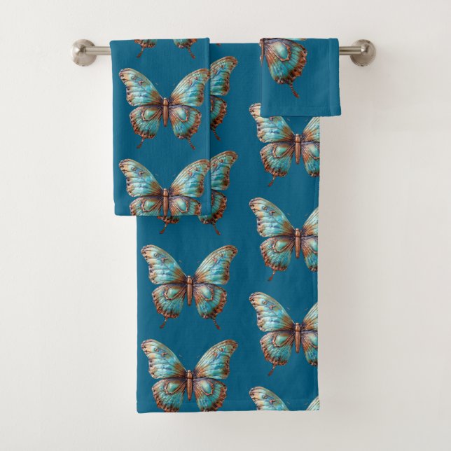 Papillons bleus turquoise (En situation)