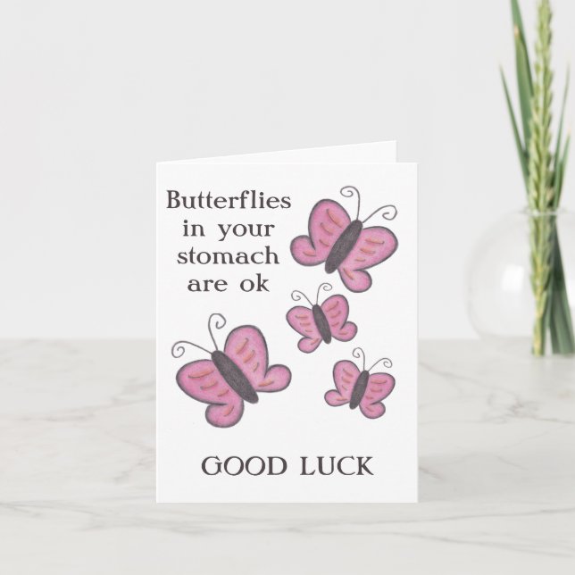 Papillons bonne carte à chance (Devant)