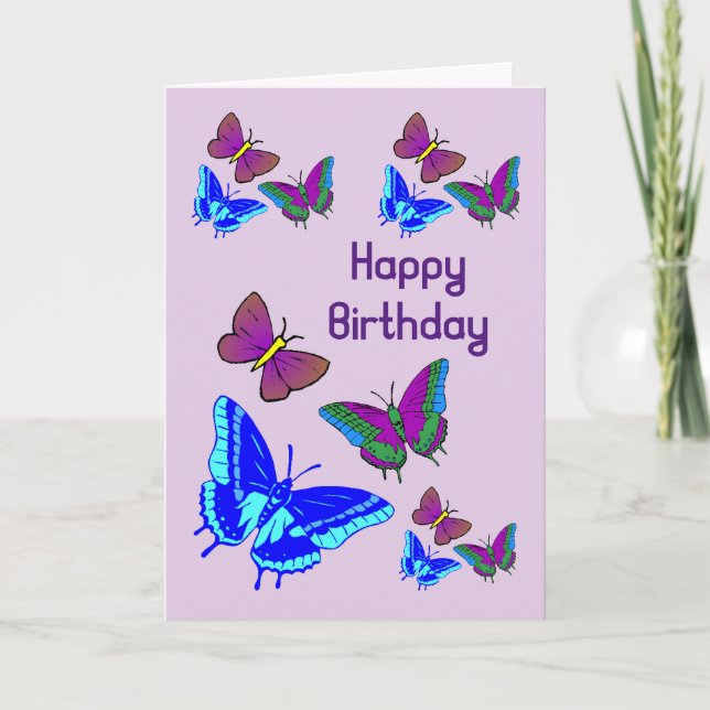 Papillons Bonne carte d'anniversaire (Devant)