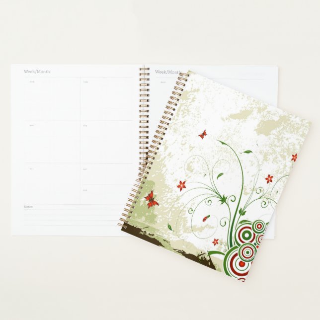 Papillons, cercles et fleurs (Devant avec enveloppe)