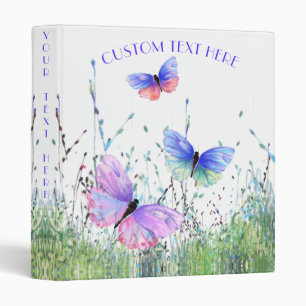 Papillons colorés Classeur avec texte personnalisé
