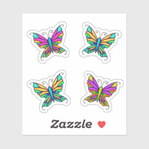 Papillons colorés Stickers fantaisie