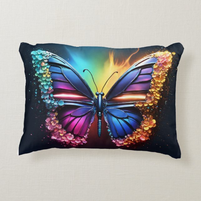 Papillons Coussin en polyester brossé - Soft (Dos)