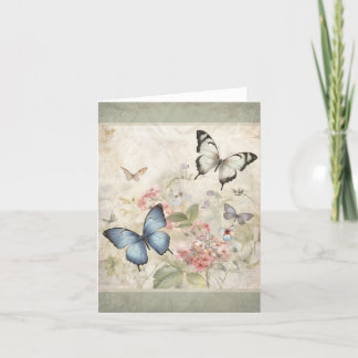 Papillons Dans Le Jardin Carte De Note À L'Aspect 