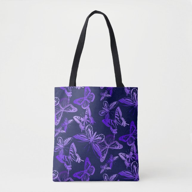 Papillons dans le sac fourre-tout violet (Devant)