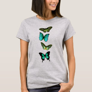 Papillons dans les tons bleu et vert T-shirt