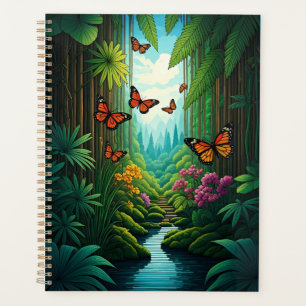 Papillons dans une jungle luxuriante