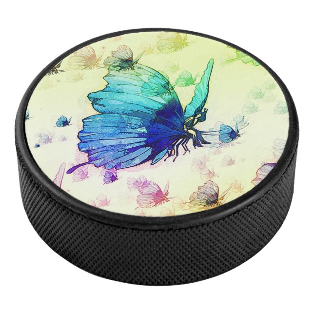 Papillons d'aquarelle Hockey Puck (3/4/2016 12:00:00 AM)