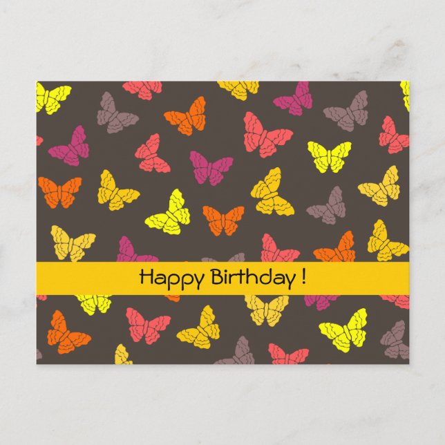 Papillons d'automne Carte postale Anniversaire (Devant)