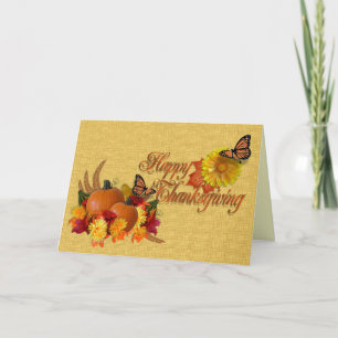 papillons de carte bon thanksgiving