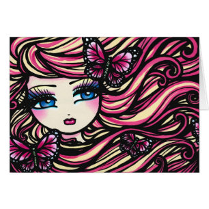 Papillons de fille de fée d'imaginaire de rose