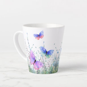 Papillons de printemps volants Latte Mug