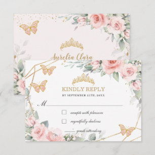 Papillons de Quinceañera rose rose pâle Réponse 