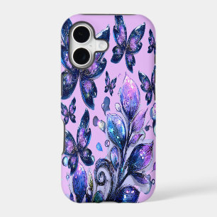 Papillons de scintillement cosmique rose