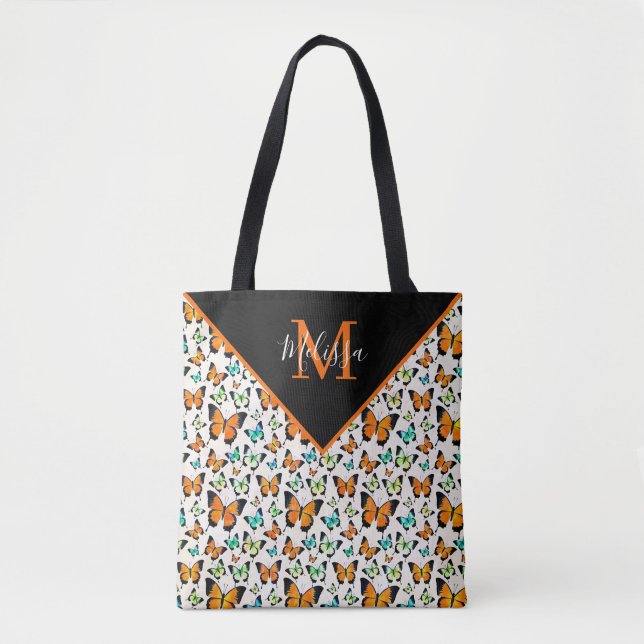 Papillons d'été sac fourre-tout personnalisé (Devant)