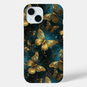 Papillons d'or à peine Il iPhone 15 Coque