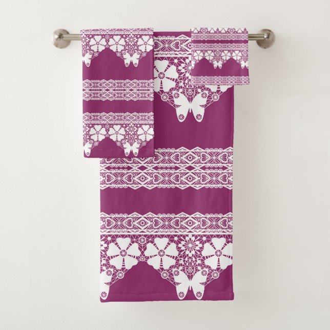 Papillons en dentelle rétro blanche Bourgogne (En situation)