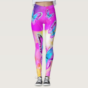 Papillons en néon coloré Leggings