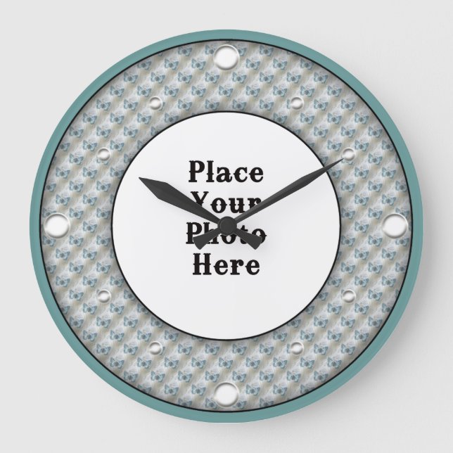 Papillons encadrez votre horloge murale photo (Recto)