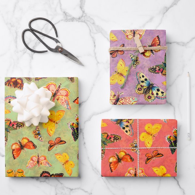 Papillons Envelopper les feuilles de papier (Recto)