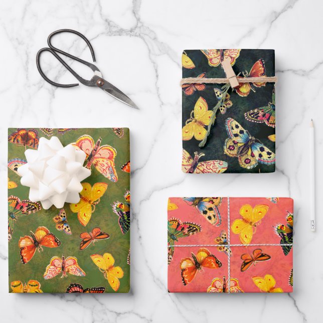 Papillons Envelopper les feuilles de papier (Recto)