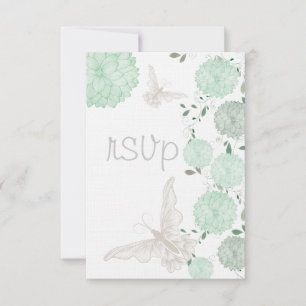 Papillons et chrysanthèmes verts RSVP