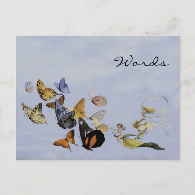Papillons et fées ~ Carte postale (Devant)