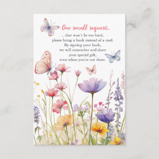 Papillons et Fleurs Demande de Livre Carte d'inser