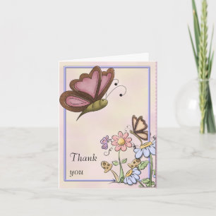 Papillons et fleurs Merci