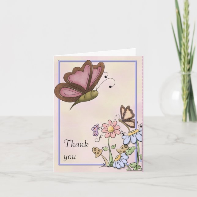 Papillons et fleurs Merci (Devant)