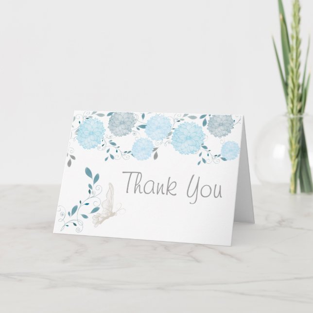 Papillons et Merci de chrysanthèmes bleus (Devant)