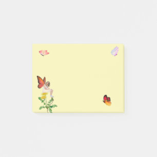 Papillons et notes post-it de fée