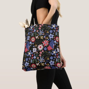 Papillons et sacs fourre-tout de fleurs