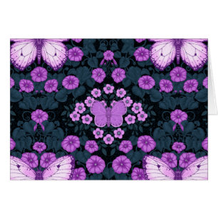 Papillons et symétrie des fleurs, violet et bleu