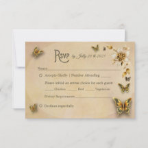 Papillons faire-part de mariage RSVP