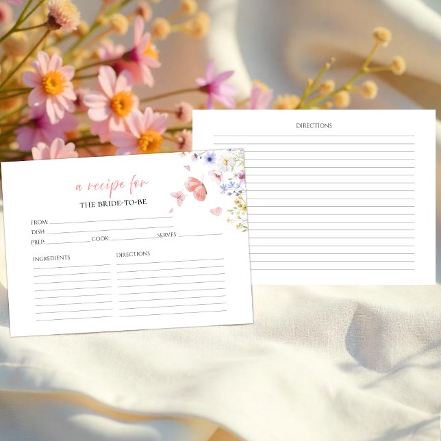 Papillons Fêtes des mariées florales Cartes de rec (Créateur téléchargé)