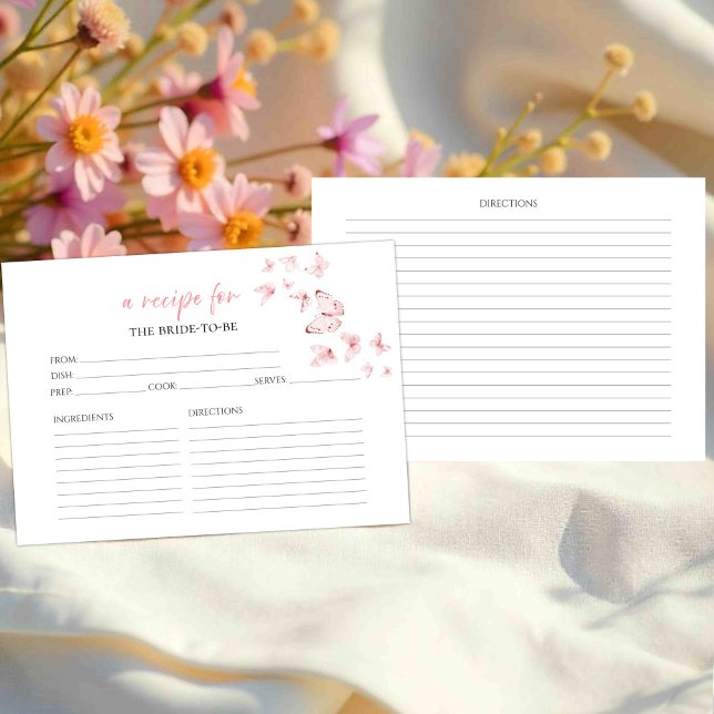 Papillons Fêtes des mariées florales Cartes de rec (Créateur téléchargé)
