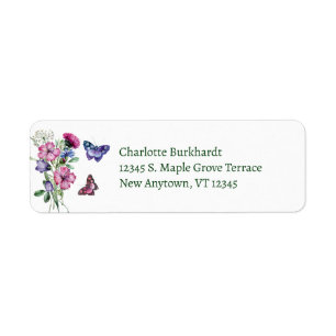 Papillons Fleur sauvage Aquarelle