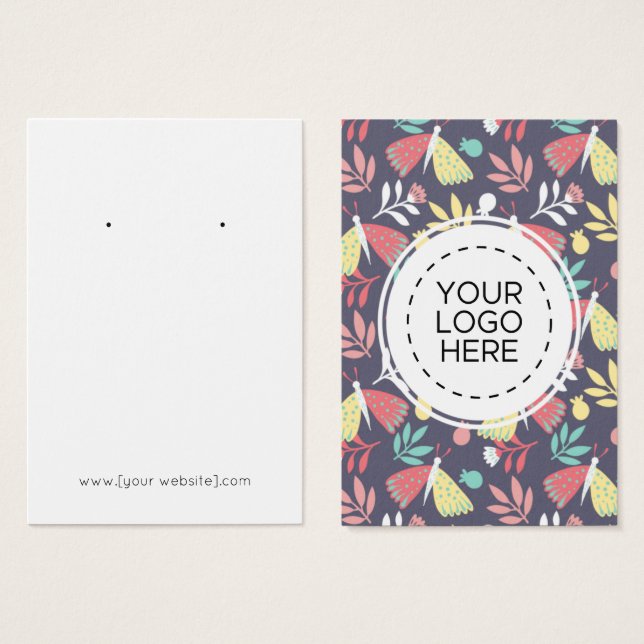 Papillons Fleurs Motif de l'oreille Carte d'affich (Devant & derrière)