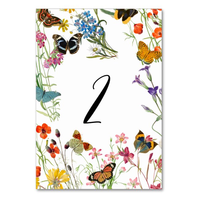 Papillons Floral Mariage Numéro de table (Par défaut)